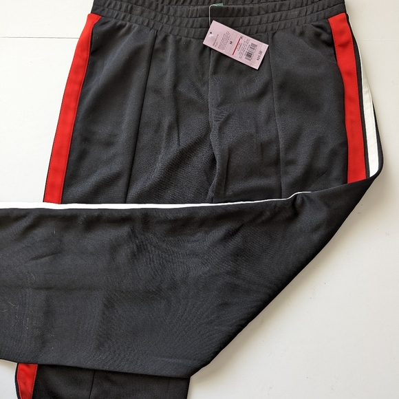 Wild Fable Women's Hi Rise Track Pants. Black with red and white Stripes  Medium - Picture 9 of 10